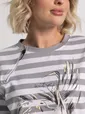 Блуза Журавлиная песня (бело-серая) Б15285-18М