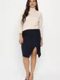 Юбка с разрезом Грейс (темно-синяя) Ю14269-30М