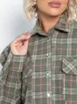 Пальто-рубашка Хармони (зелено-коричневая) Б15040-5М