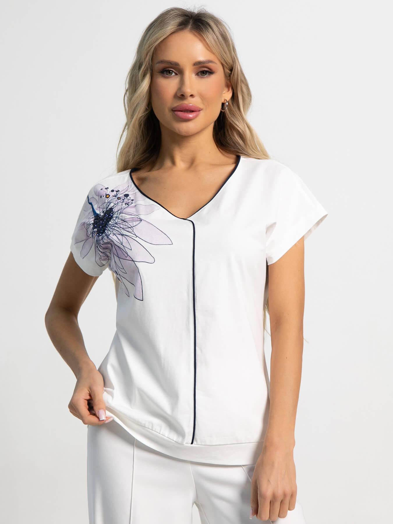 Блуза Капли росы (бело-розовая) Б15563-18М