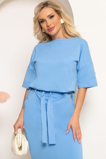 Платье "Сантра" (голубое) П3904