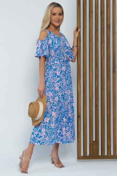 Платье Марианна (сине-розовое) П13472-5М