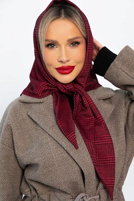 Косынка с отворотом (бордовая клетка) КО23-23М
