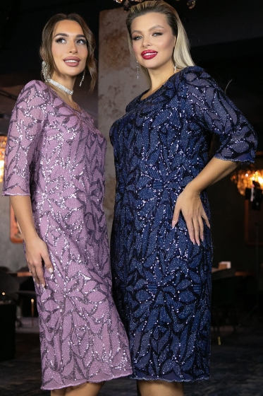 Платье Объятие ночи (синее) П11564