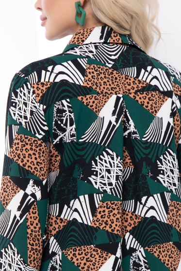 Платье "Классика времени" (грин/лео) П7058