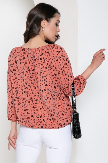 Блуза "Крестьянка" (коралл) Б2566
