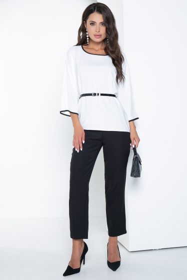 Блуза "Тринити" с пояском (белая) Б2576