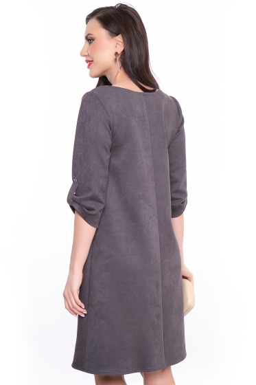 Платье "Магия замши" (графит) П3135