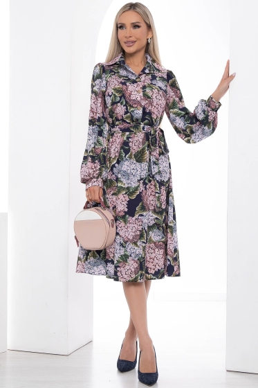Платье "Весенняя фантазия" (синее) П8863