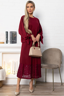 Джемпер с завязками Твист (бордовый) Б14867-10М