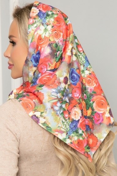 Косынка с подворотом (розы) КП03