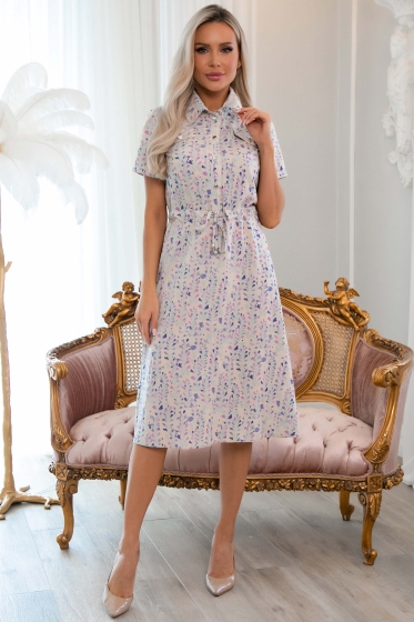 Платье Эмили (бежево-сиреневое) П13044-45М