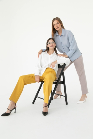 Блуза "Вернисаж" (серо-голубая) Б7137