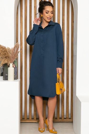 Платье рубашка "Рэйчел" (темно-синее) П4634