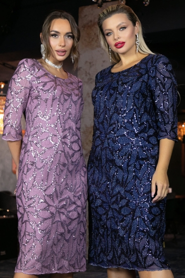 Платье Объятие ночи (синее) П11564