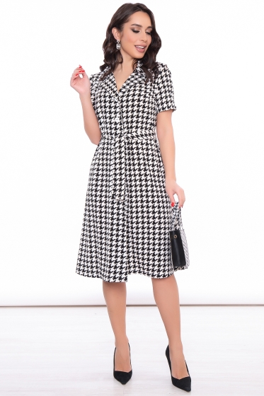 Платье-халат "Эстер" (блэк энд вайт) П3151