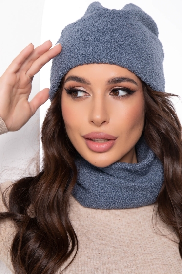 Комплект шапка и снуд (деним) ШС13