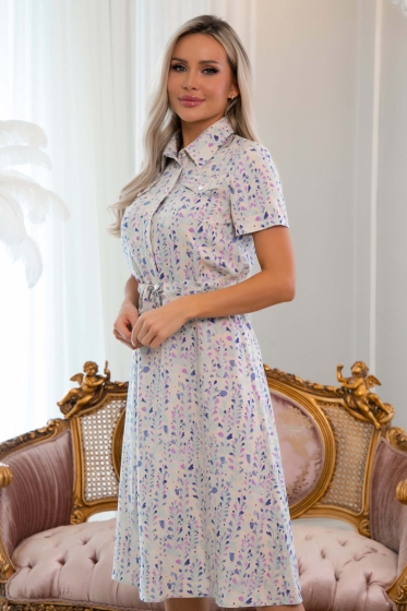 Платье Эмили (бежево-сиреневое) П13044-45М