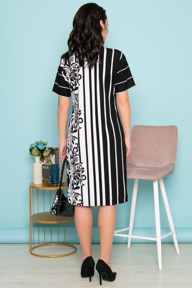 Платье "Бэлла" (блэк энд вайт) П3463
