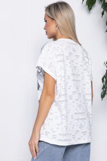 Блуза Асия (белая, цветы) Б10750