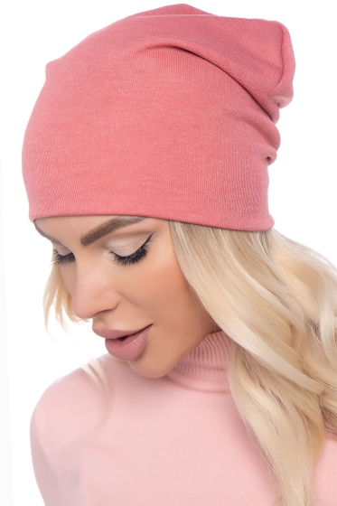 Шапка с отворотом (коралл) Ш14